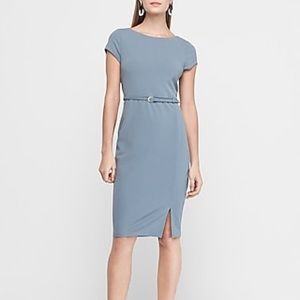 Express Belted Seamed Sheath Dress